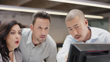 creative business team meeting in modern glass office multi ethnic group of people working over computer screen on combined teamwork project