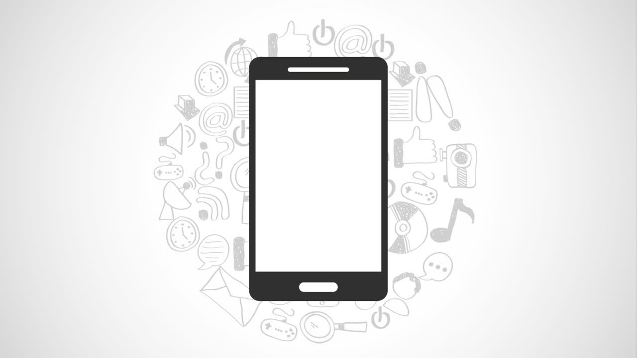 teléfono inteligente con iconos de redes sociales