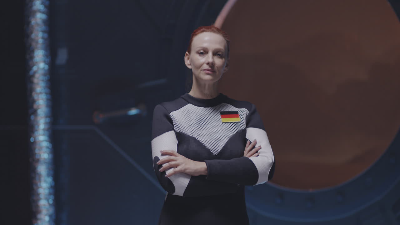 German Astronaut Portrait in Space Station
