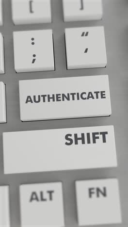 authenticate button pressing on keyboard vertical video