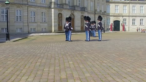 changing the guard, denmark, amalienborg palace, copenhagen, slow mo