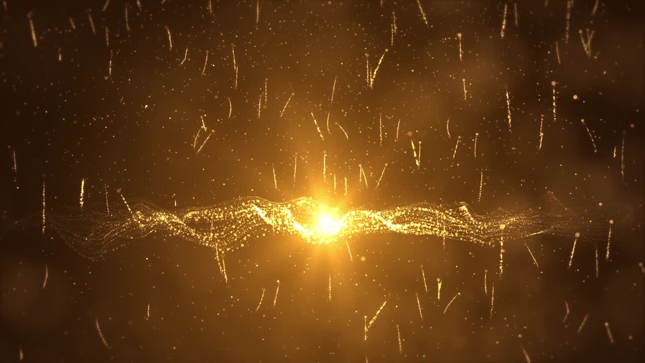 4k 떠다니는 파동, 움직이는 선, 원활한 루프, 어두운 황금색 배경