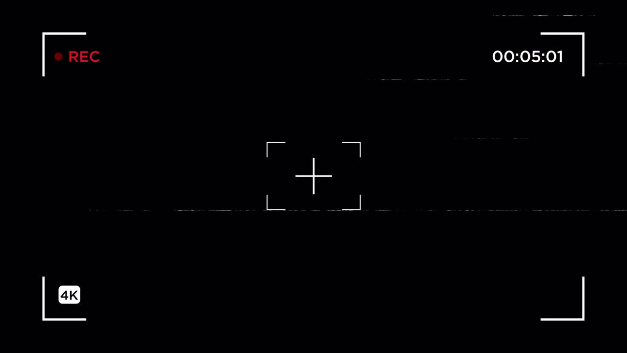Vintage Camera Recording Screen Overlay with Glitch Effect