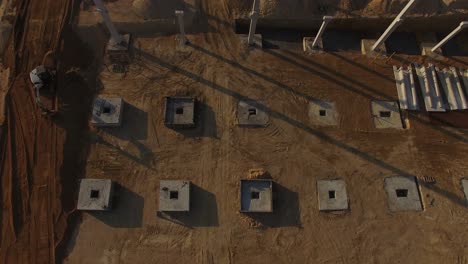 Top View Industrial machinery for construction