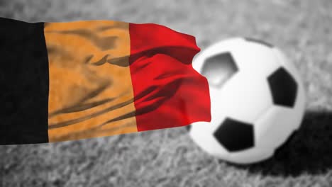 animación de la bandera de alemania sobre una pelota de fútbol