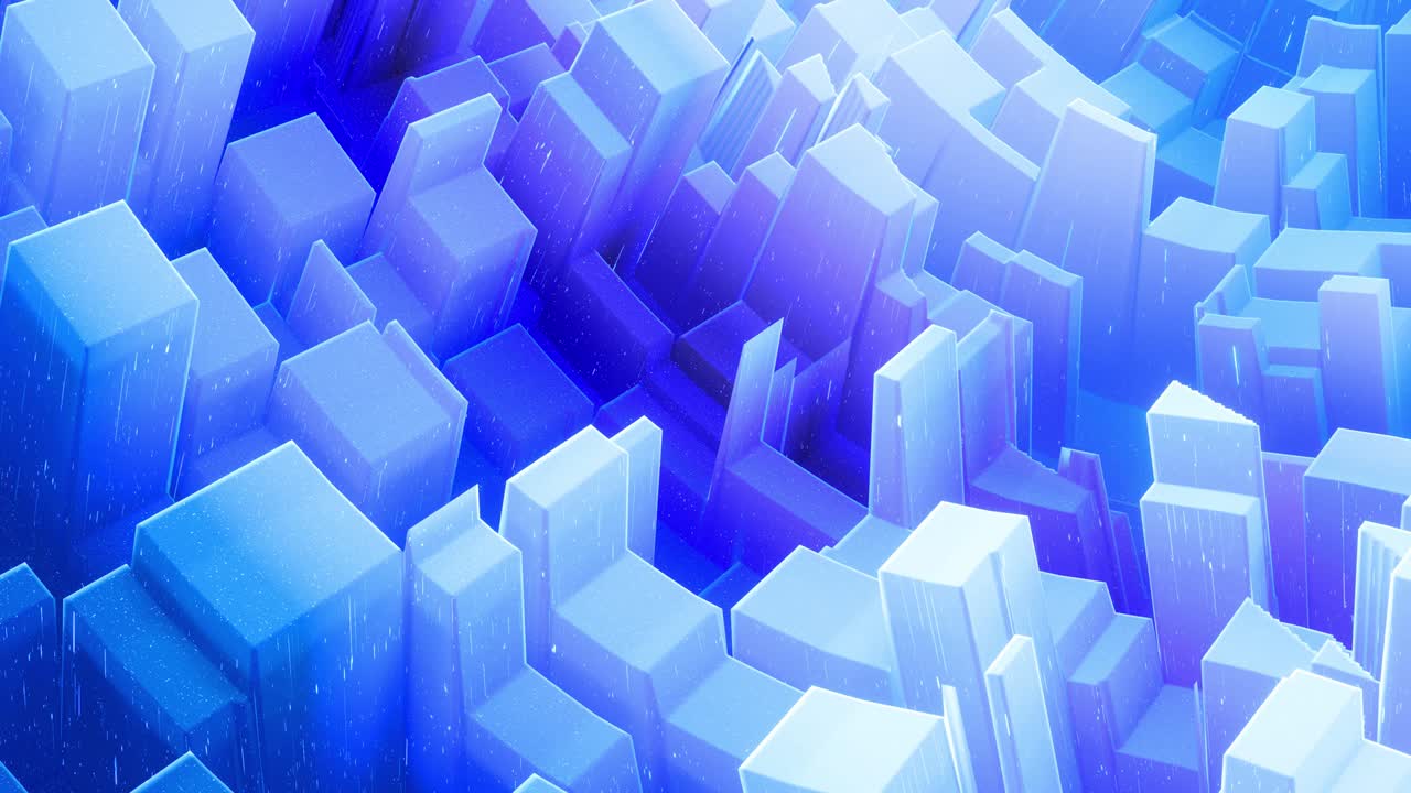 hermosa superficie 3d abstracta con chispas de brillo, ondas 3d abstractas se ejecutan en la superficie en bucle. gradiente azul, material mate suave con brillo interno ligero. animación 4k suavemente