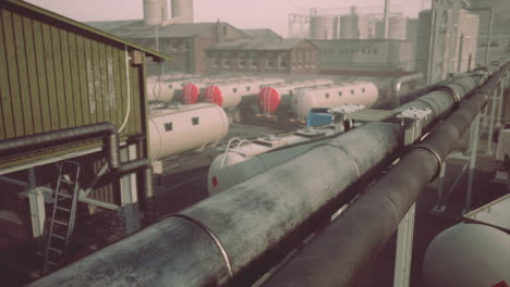 almacenamiento de petróleo y gas en una pequeña ciudad