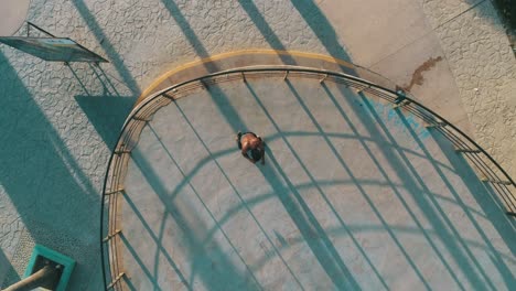 Aerial-shot-of-a-boxer-training-in-Tijuana-beach