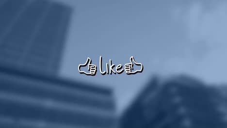 animación de texto similar sobre el paisaje urbano