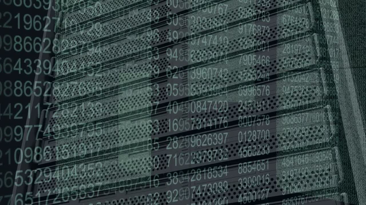 Animation of data processing over server room