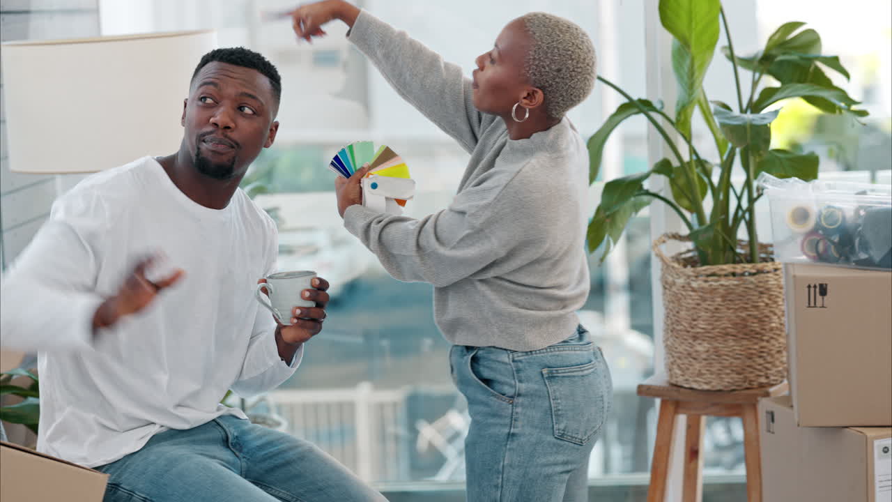 Black couple, new house and renovation color
