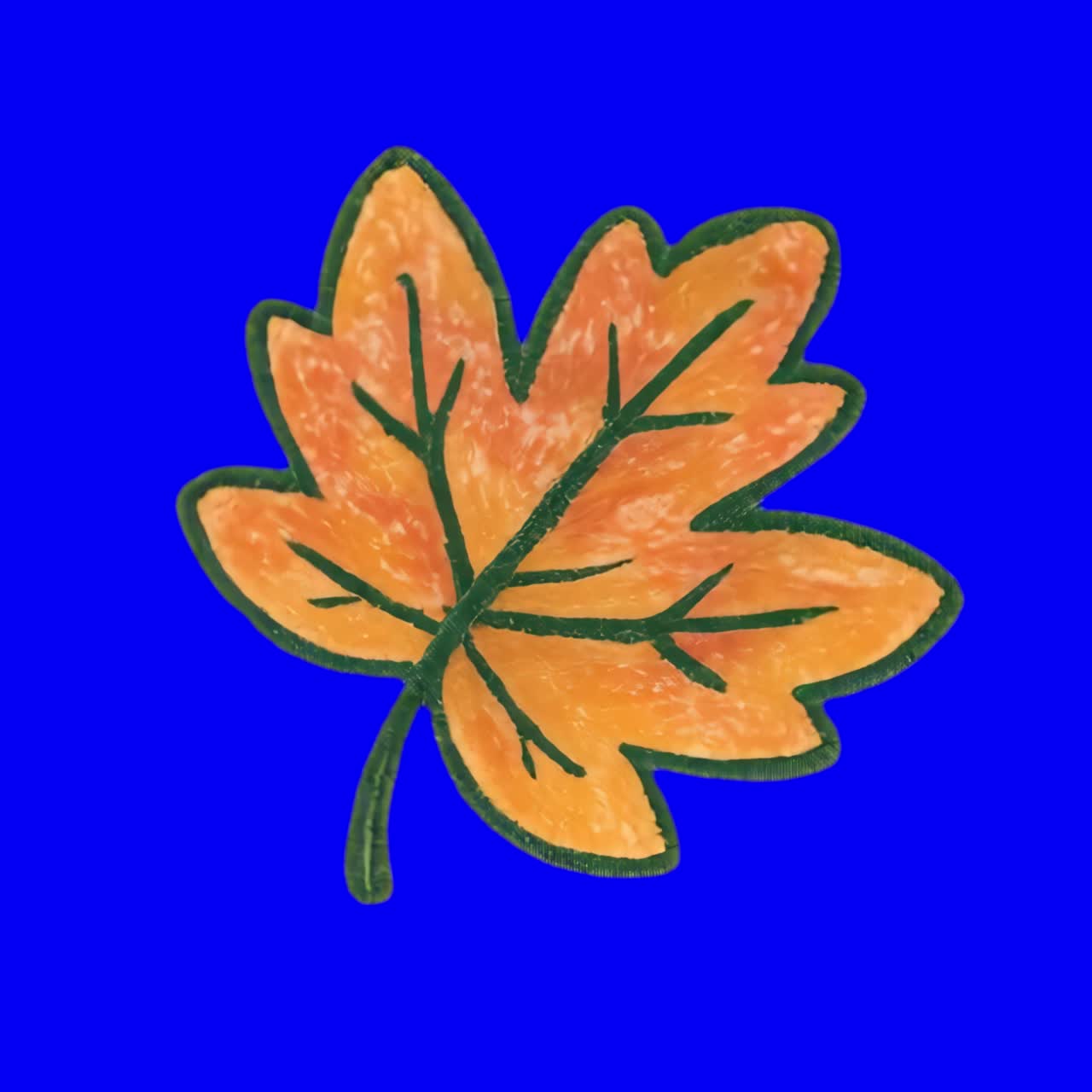 Vibrant autumn leaf illustration animation, transparent 4K video, green screen