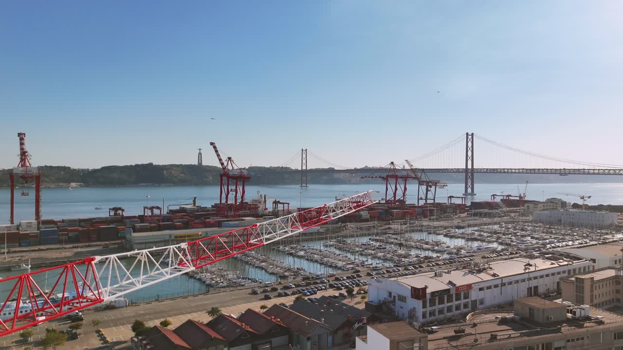 Aerial View of Lisbon Port and Marina