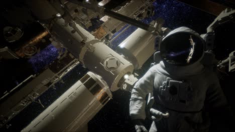 astronaut outside the international space station on a spacewalk