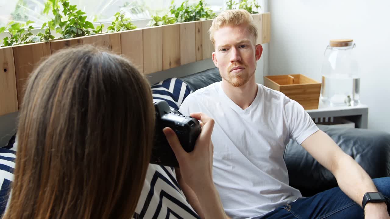 Male model posing for a photo shoot