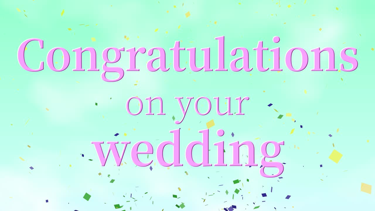 Congratulations on your wedding message text animation motion graphics