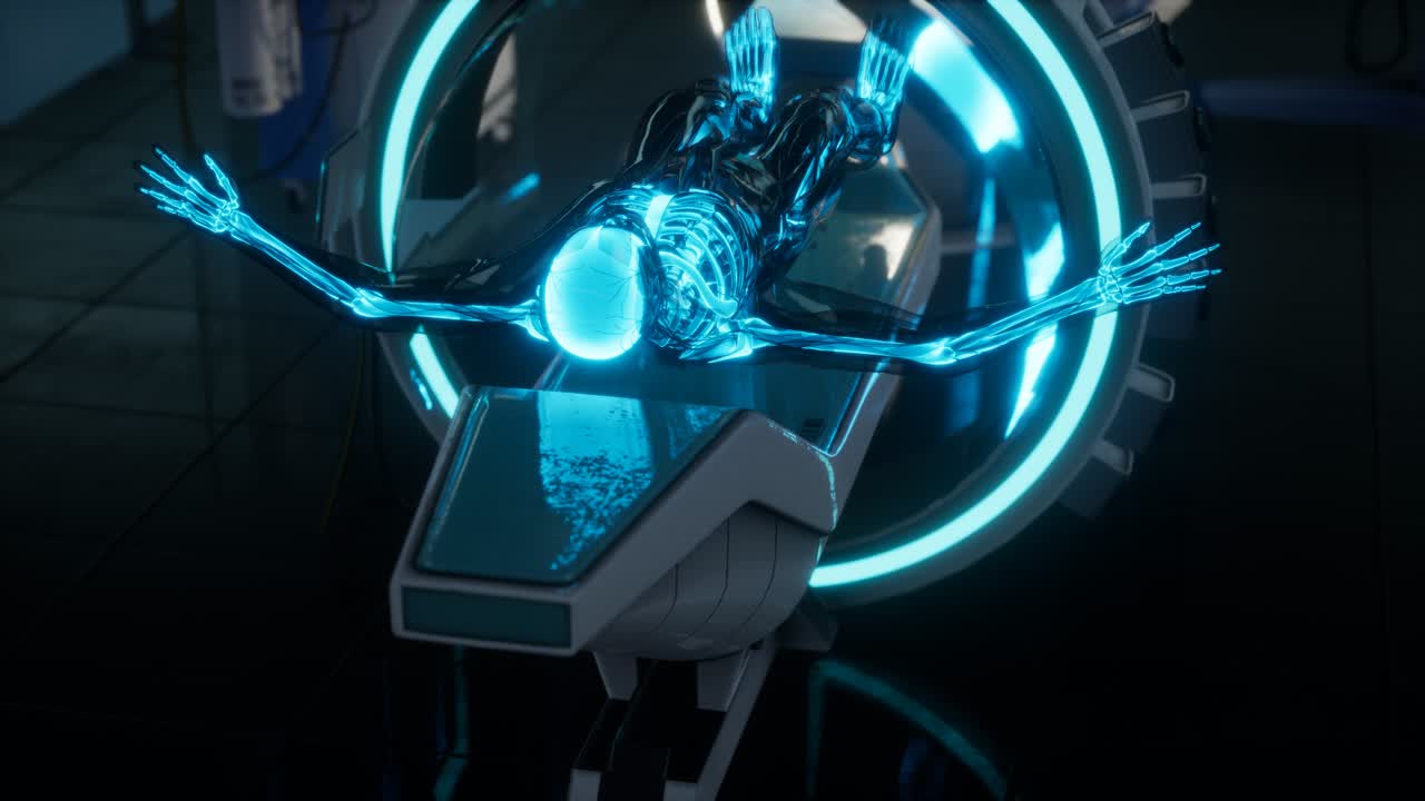 examen de escaneo de huesos de esqueleto humano en el laboratorio