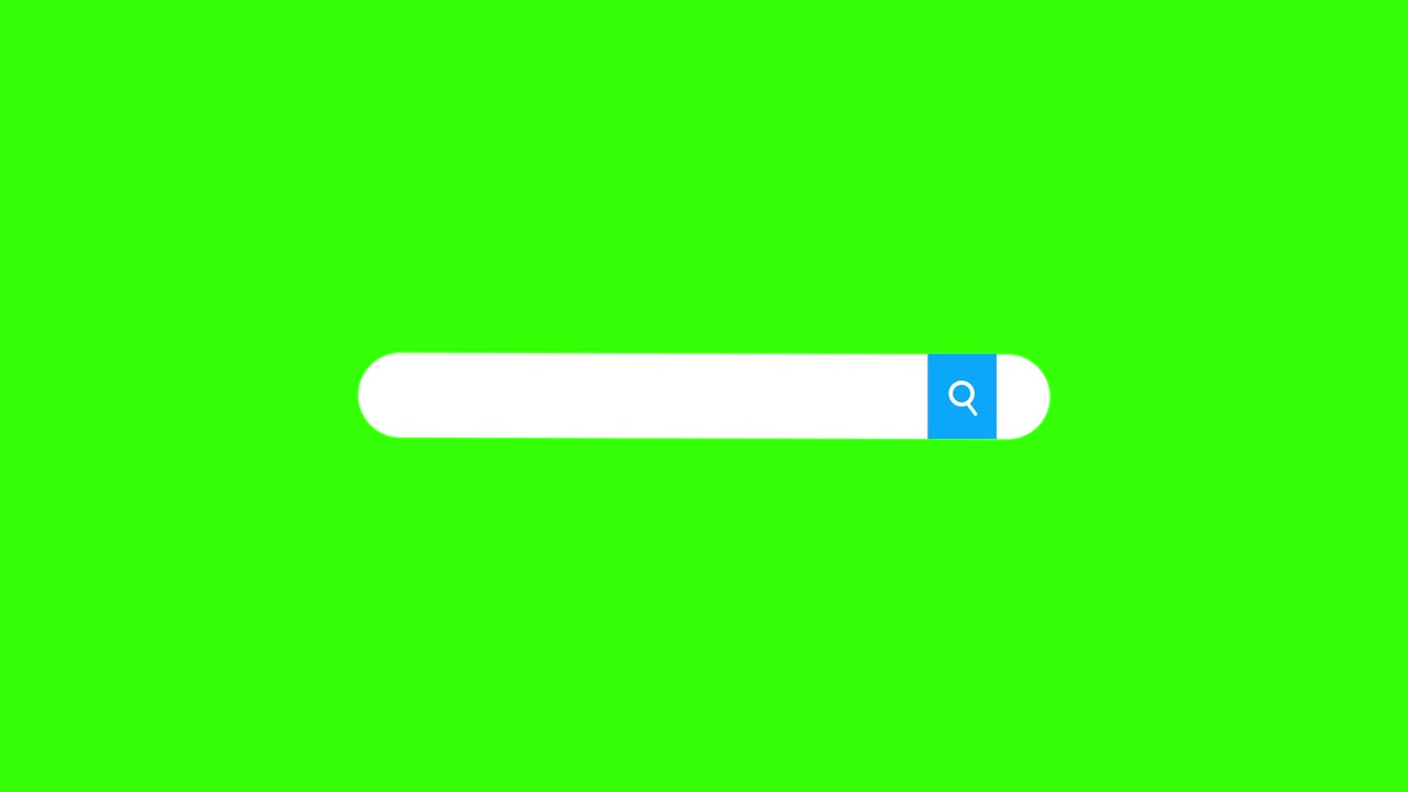 Animated Search Bar with Magnifying Glass on Green Screen