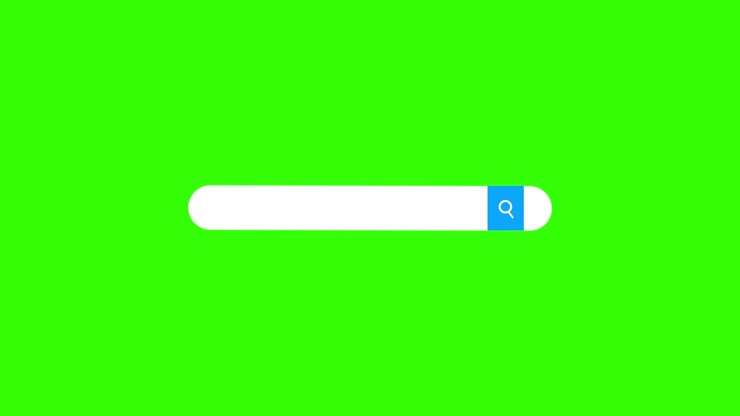 Animated Search Bar with Magnifying Glass on Green Screen