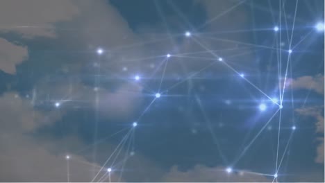 animación de la red de conexiones en el cielo