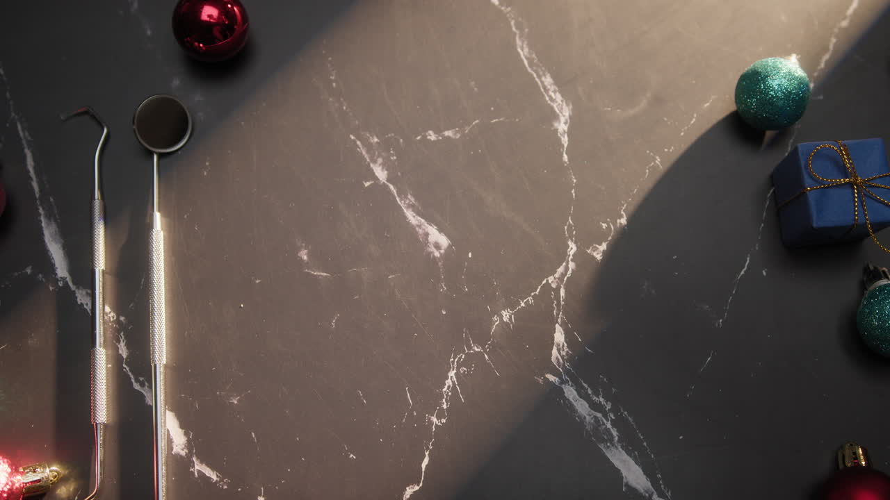 Dentist Doctor Wishes Merry Christmas with Writing and Desktop Background