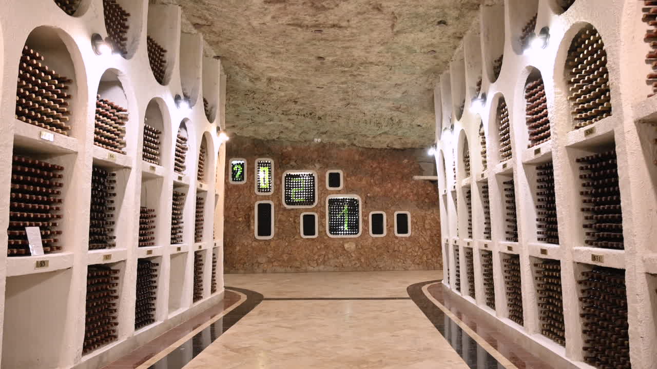 CRICOVA, MOLDOVA - 10 OCTOBER, 2021: Cricova cellars and wine collection rooms