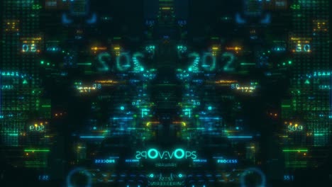 hud futuristic digital data devops loop fly