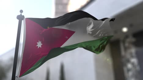 jordanian national flag. jordan country waving flag. politics and news illustration