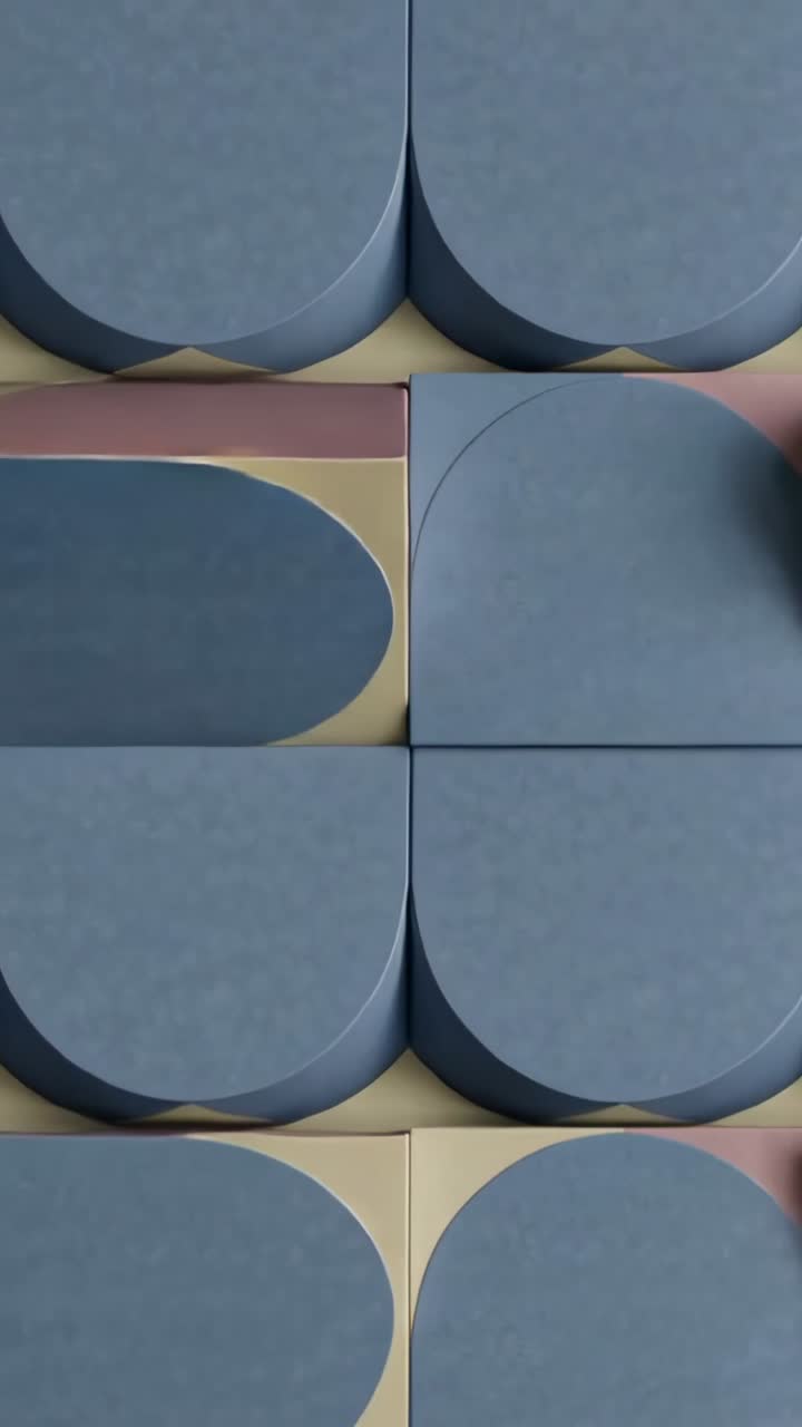 Motivo geometrico astratto animato con forme pastello mutevoli