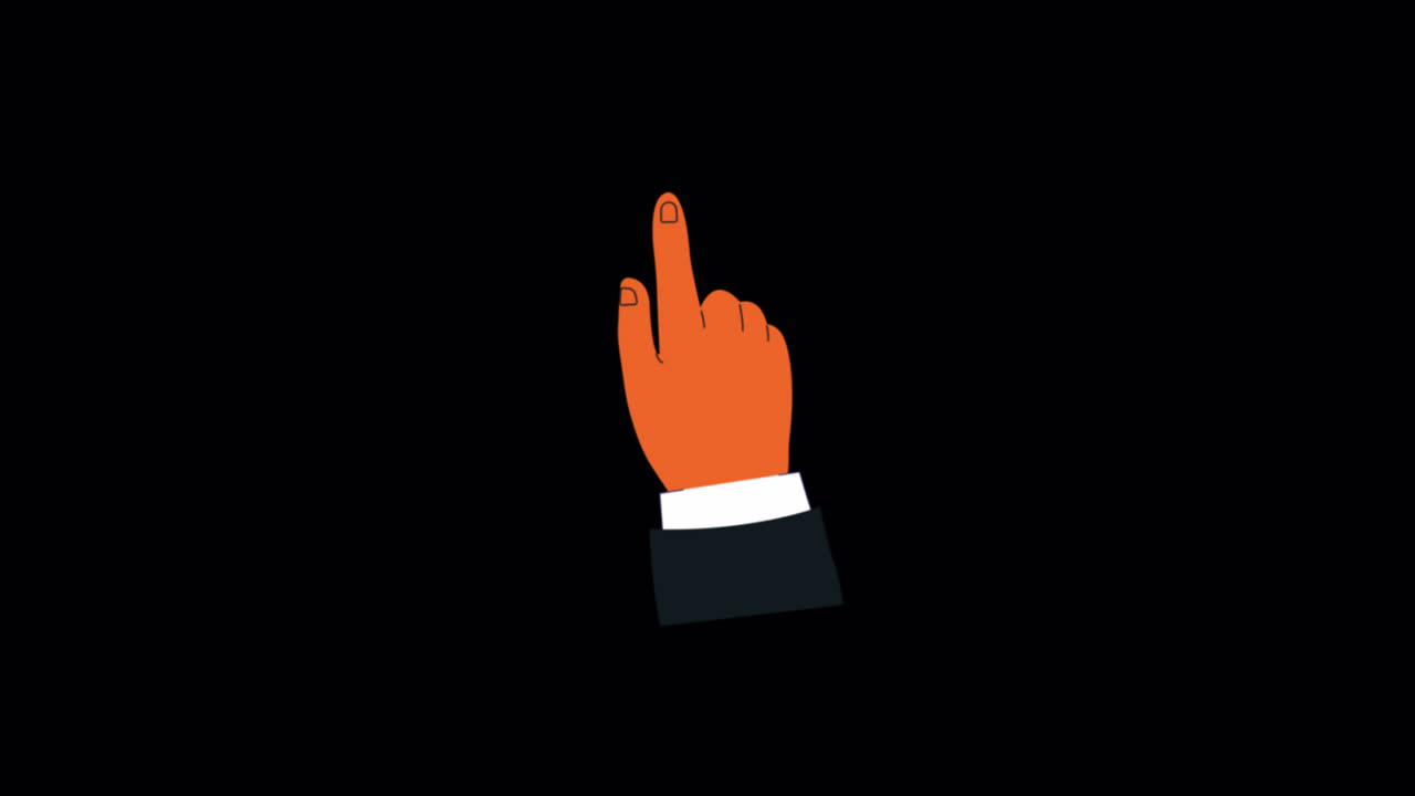 Animated Hand Pointing and Tapping with Index Finger