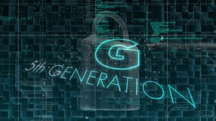 Animation of security padlock over data processing on dark background
