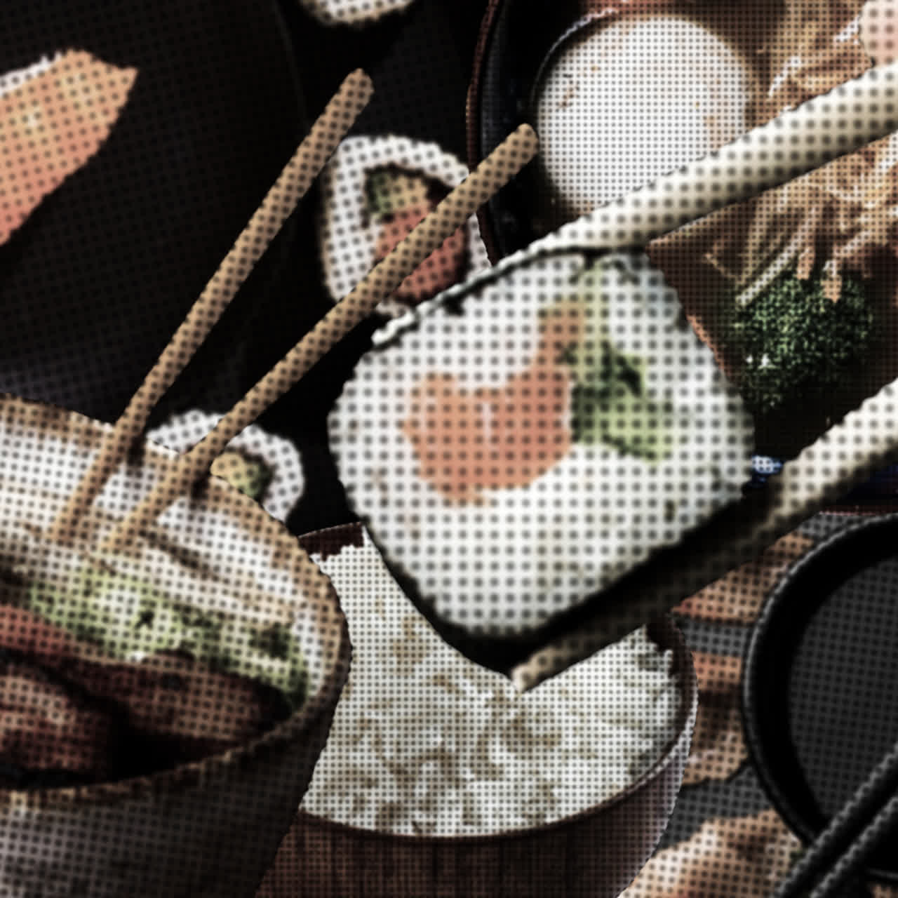 Sushi and Asian Food Dishes