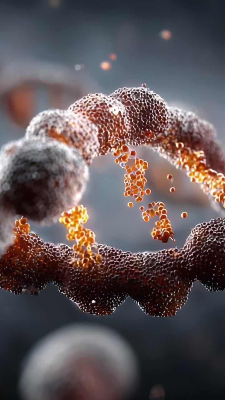 Fantastisk visuel repræsentation af molekylære strukturer og interaktioner, der fremviser indviklede detaljer af biologiske komponenter i et unikt mikrokosmos