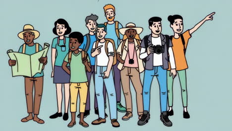 illustration of a diverse group of travelers