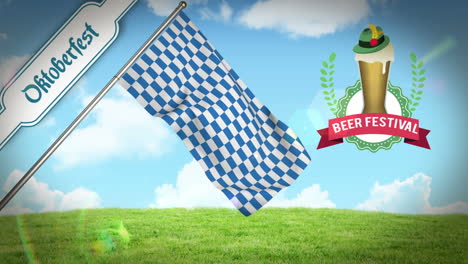 digitally generated of oktoberfest flag waving