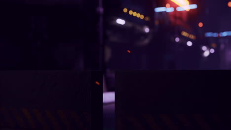 urban exploration in a futuristic alleyway at night with vibrant lights