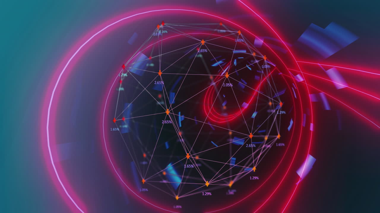 globo de la red de conexiones contra el túnel brillante