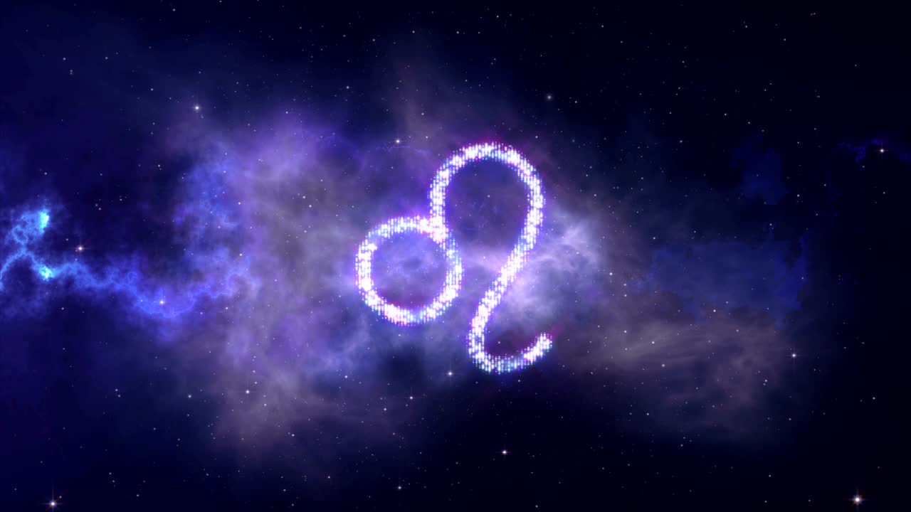 signo del zodiaco león que se forma a partir de las estrellas con fondo espacial