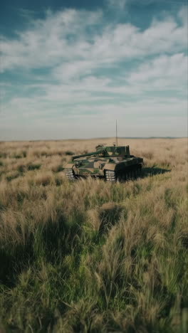 tank in a field