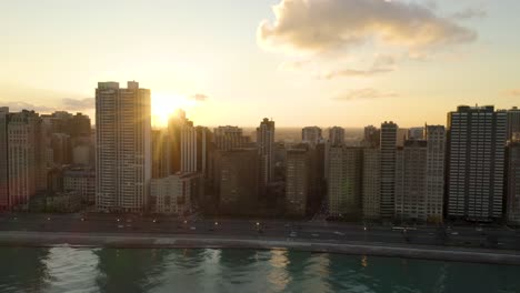 imágenes aéreas de drones de octubre de chicago, illinois