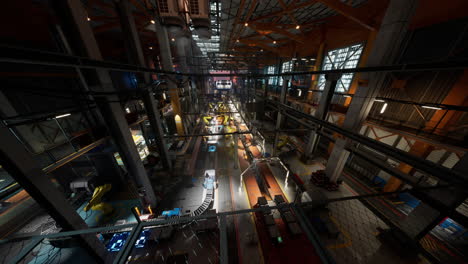 overview of a machine building conveyor system in an industrial factory setting