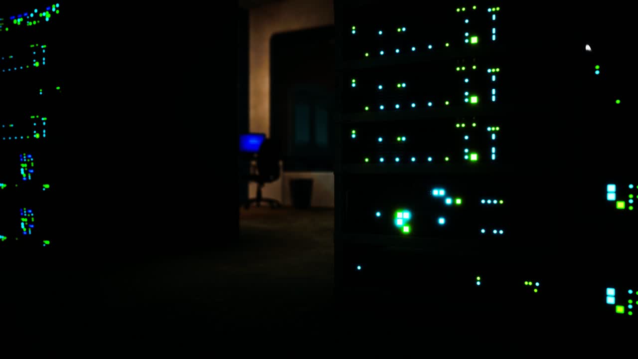 Clean industrial interior of a data server room with servers