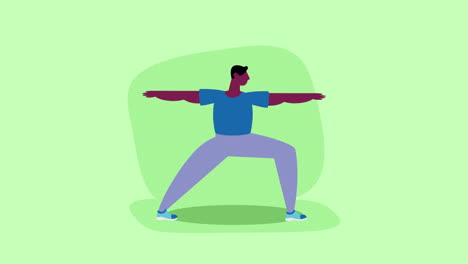hombre haciendo postura de yoga