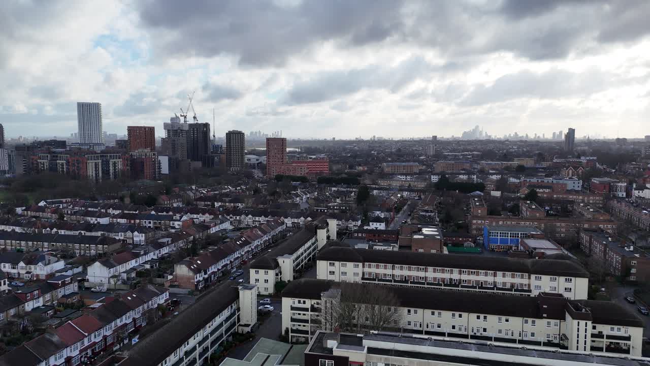 Council housing Tottenham North London UK drone,aerial