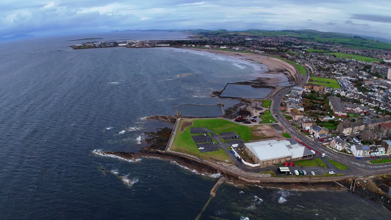 해안 도시 공중 사진