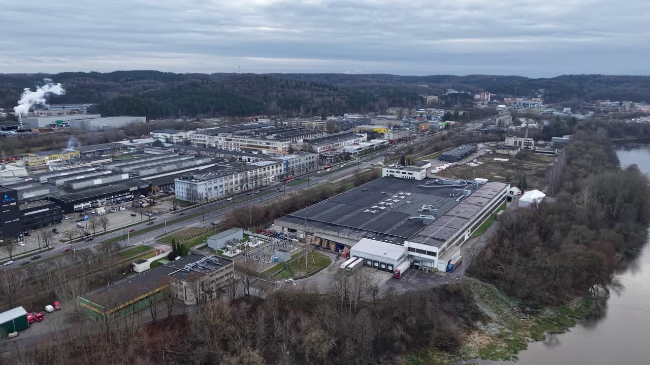 Industrial and commercial buildings of Vilnius city, aerial view