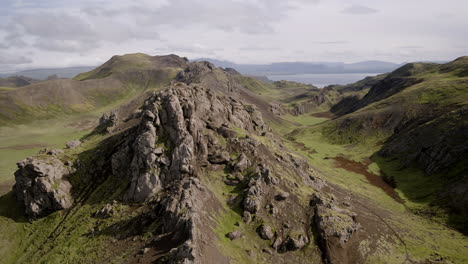 nesjavellir landscape aerials in iceland tracking right to left