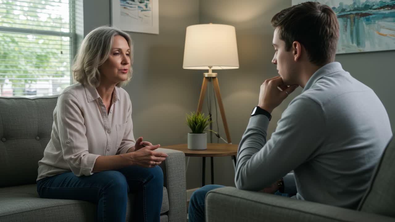 Engagerende samtaler: En empatisk dialog mellem en rådgiver og en klient i hyggelige omgivelser med fokus på mentalt velvære og personlig udvikling