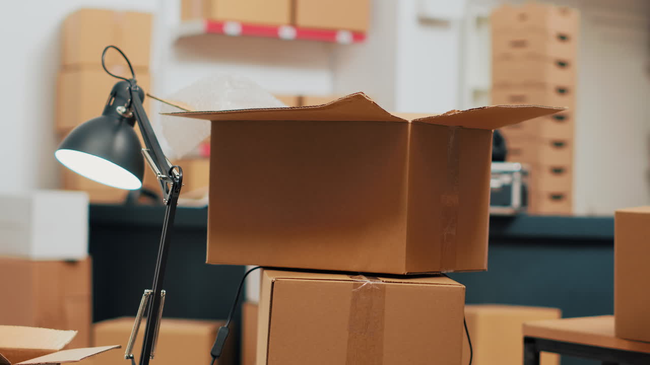Cardboard Boxes in a Warehouse