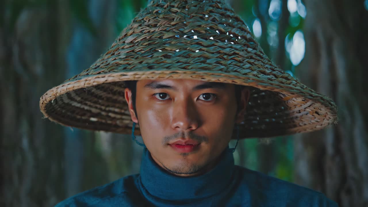 Portrait of an Asian Man in Traditional Attire